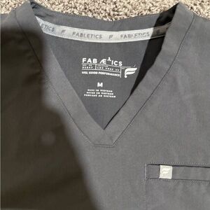 Fabletics Charcoal V-Neck Scrub Top